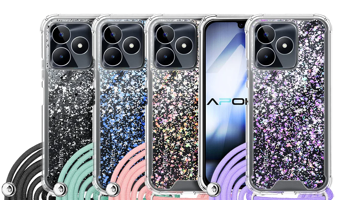 Capa de Gel Apokin Transparente com Cordão para Realme C53 - Imagem 1