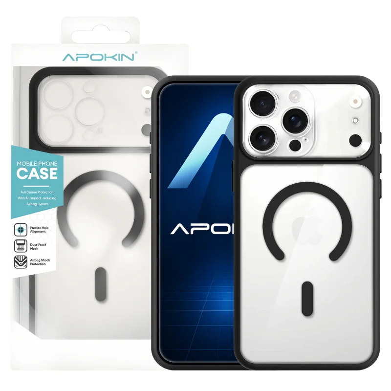 Capa Magnética Apokin iPhone 16 Pro Transparente com MagSafe e Proteção de Câmara Azul - Imagem 2
