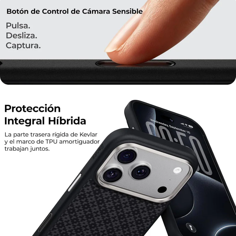 Capa BENKS ArmorGrid ArmorPro Kevlar para iPhone 17 Pro Max Preta - Imagem 5