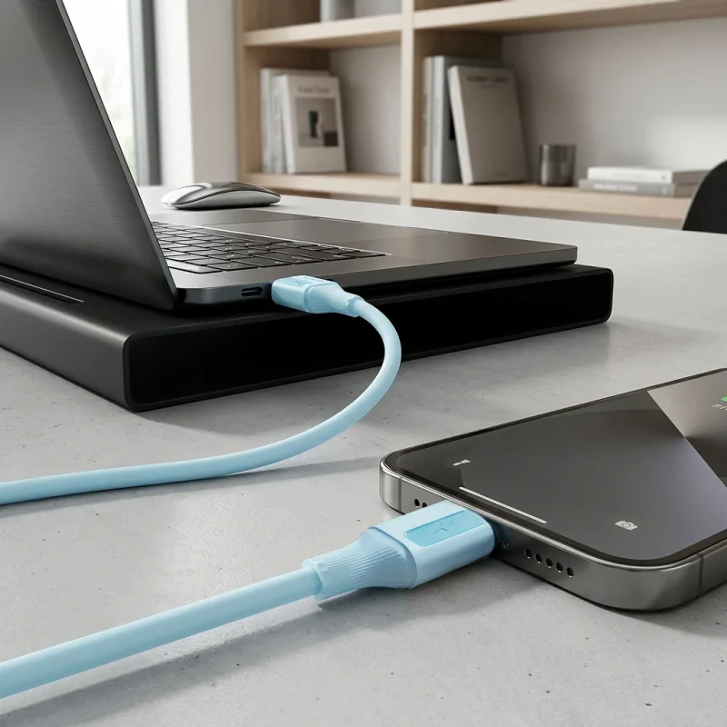 Cabo USB Apokin USB-A para USB-C 15 W 3 A 1 m Azul - Imagem 4