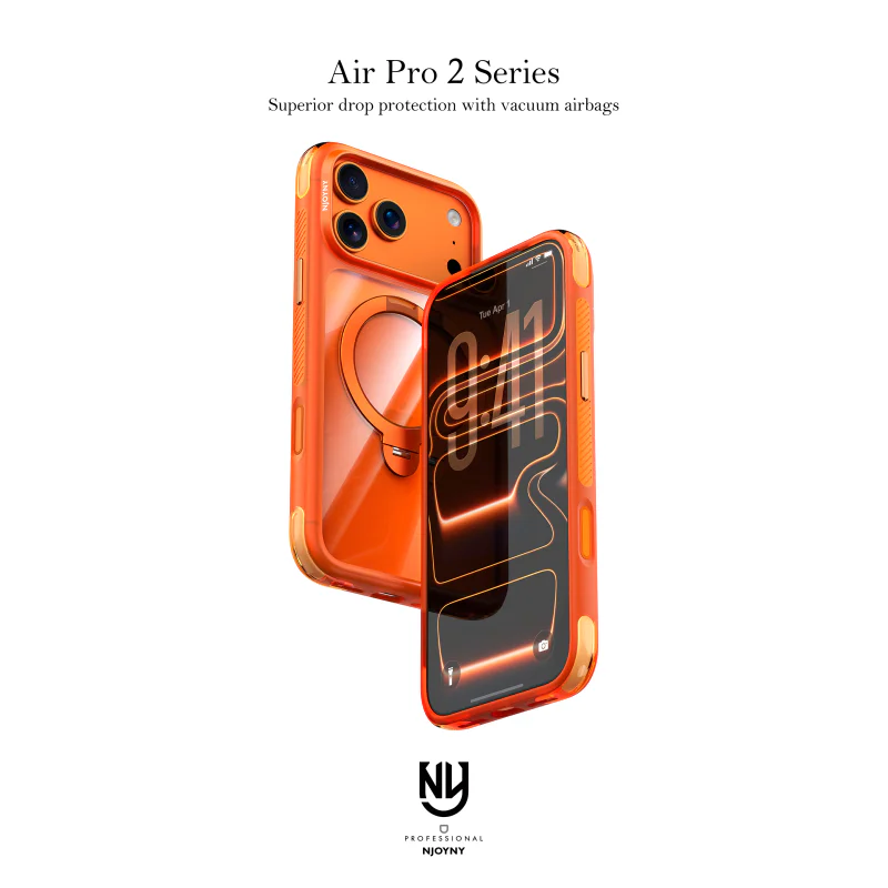 Capa Bumper Apokin NJOYNY Air S5-STAND para iPhone 17 Pro e iPhone 18 Pro com Suporte Rosa - Imagem 4