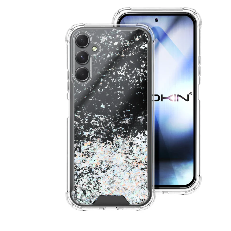 Capa Apokin para Samsung Galaxy A54 5G Gel Transparente com Glitter Lilás - Imagem 5