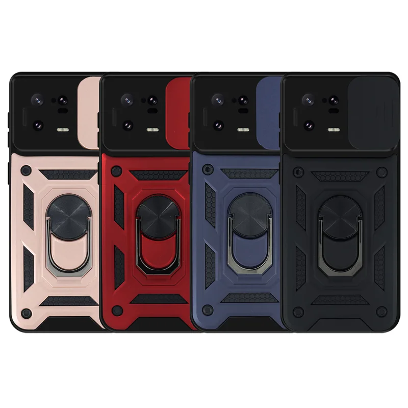 Capa com Anel Suporte e Proteção Deslizante de Câmara Apokin para Xiaomi 13 Lite Preto - Imagem 1