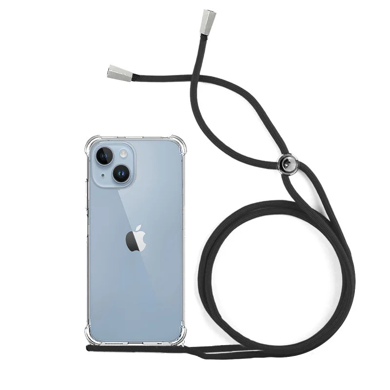 Capa Apokin para iPhone 14 Plus Gel Transparente Antichoque com Cordão