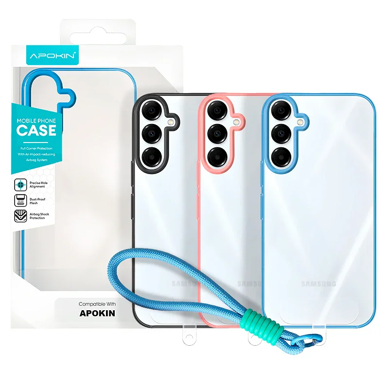 Capa Apokin para Samsung Galaxy A16 em Silicone com Alça Azul