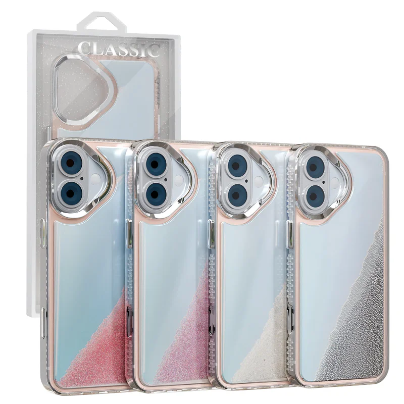 Capa Apokin para iPhone 16 Bumps com Glitter Rosa