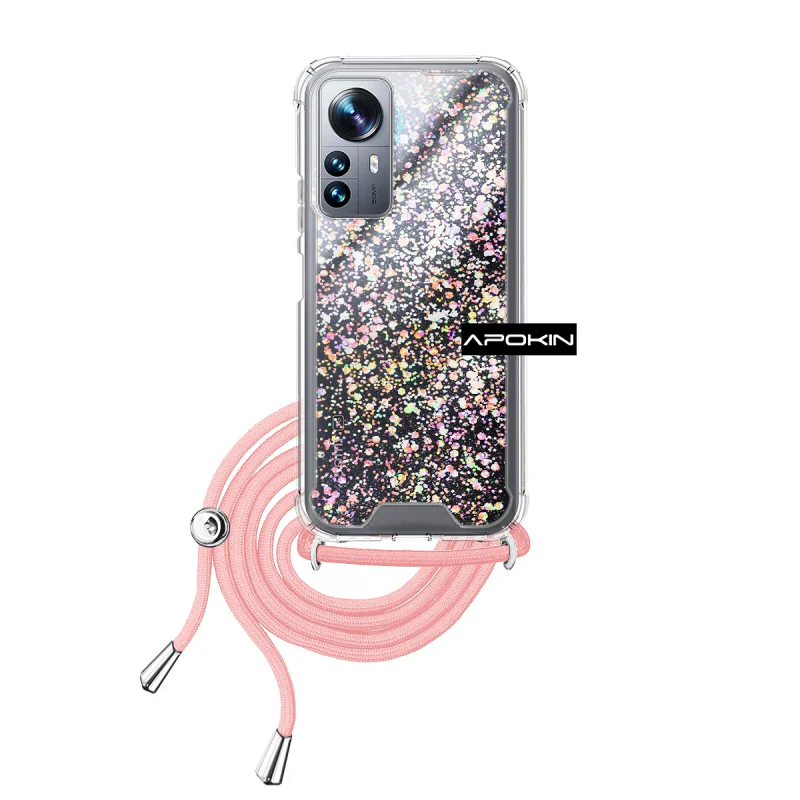 Capa Apokin para Xiaomi 12 Pro Gel Transparente com Cordão Rosa - Imagem 3
