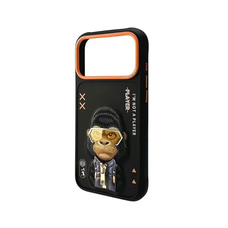 Capa Apokin Nimmy Bordada Série Amigos Cool e Cute 2.0 para iPhone 17 Pro / 18 Pro Gorila - Imagem 3