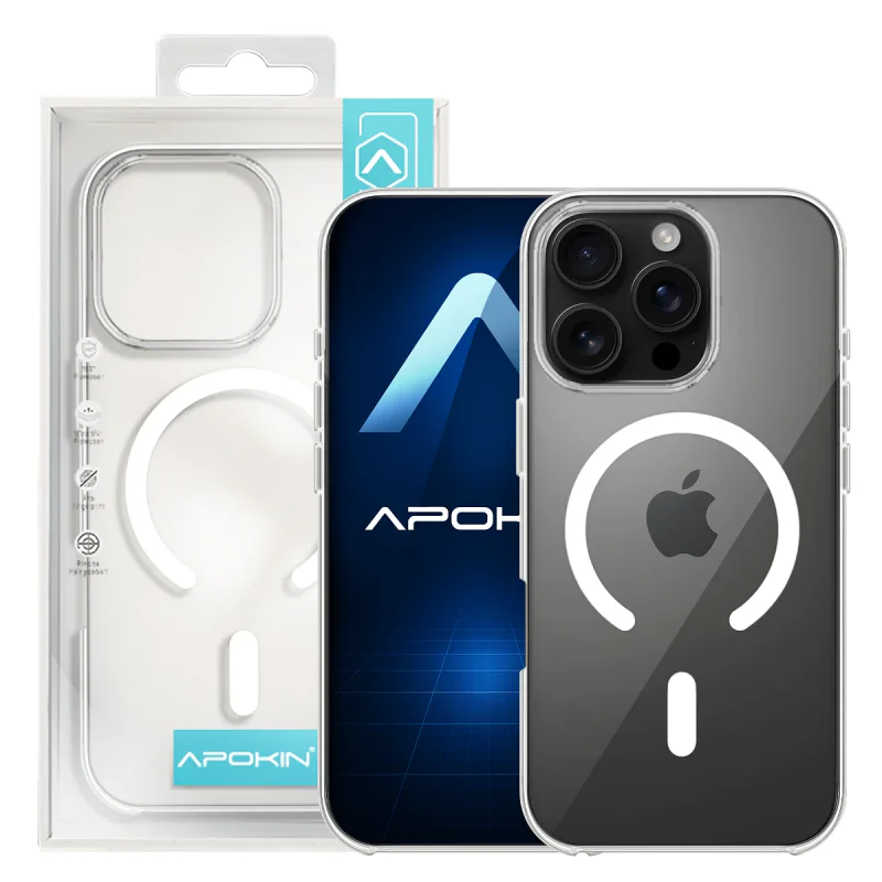 Capa Apokin em Metacrilato com MagSafe para iPhone 16 Pro Max Transparente