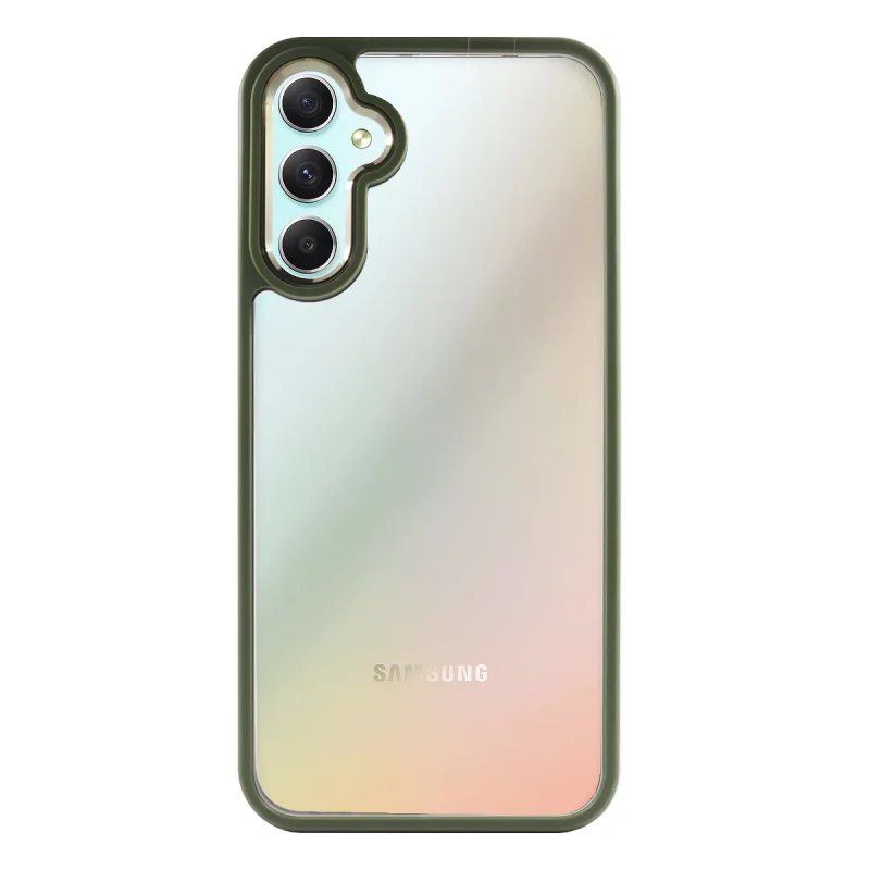 Capa de Silicone Apokin para Samsung Galaxy A34 Antichoque com Borda de Câmara em Alumínio Verde - Imagem 3