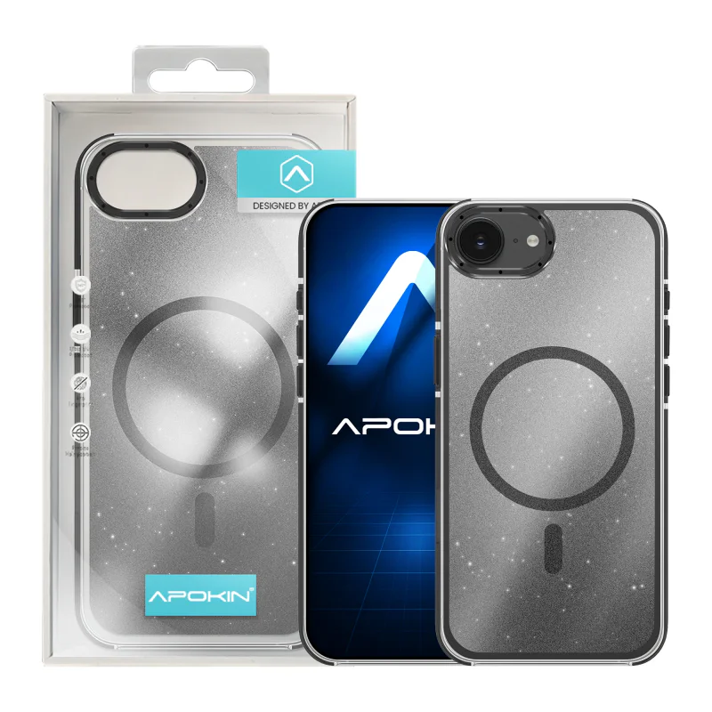 Capa Apokin iPhone 16e / 17e com Brilho e MagSafe Preto - Imagem 2