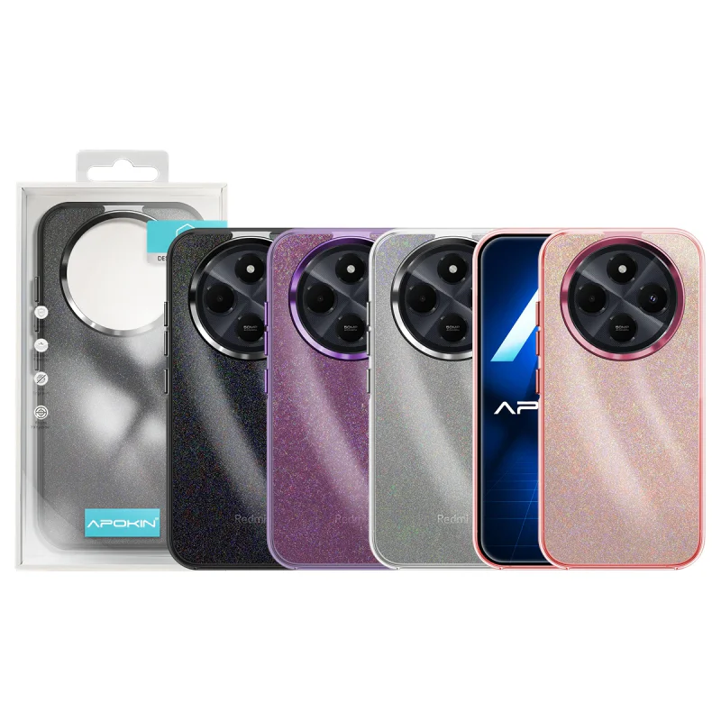 Capa Apokin para Xiaomi Redmi 14C com Purpurina Rosa