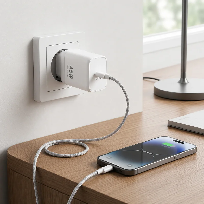 Carregador de Rede Apokin USB-C PD 45 W Branco - Imagem 2