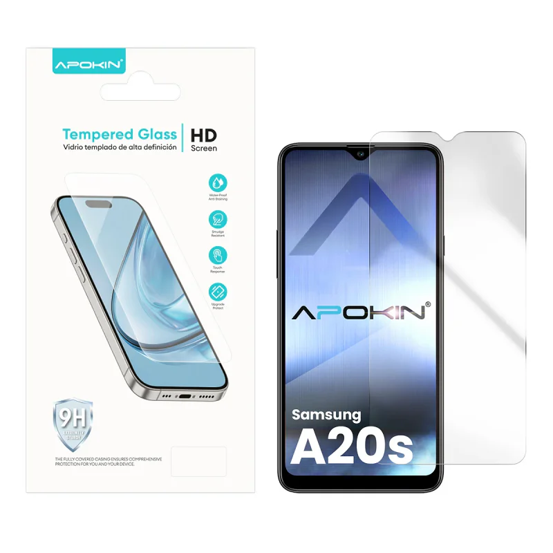 Protetor de Ecrã Apokin para Samsung Galaxy A20s e Redmi 9 Vidro Temperado Transparente - Imagem 1