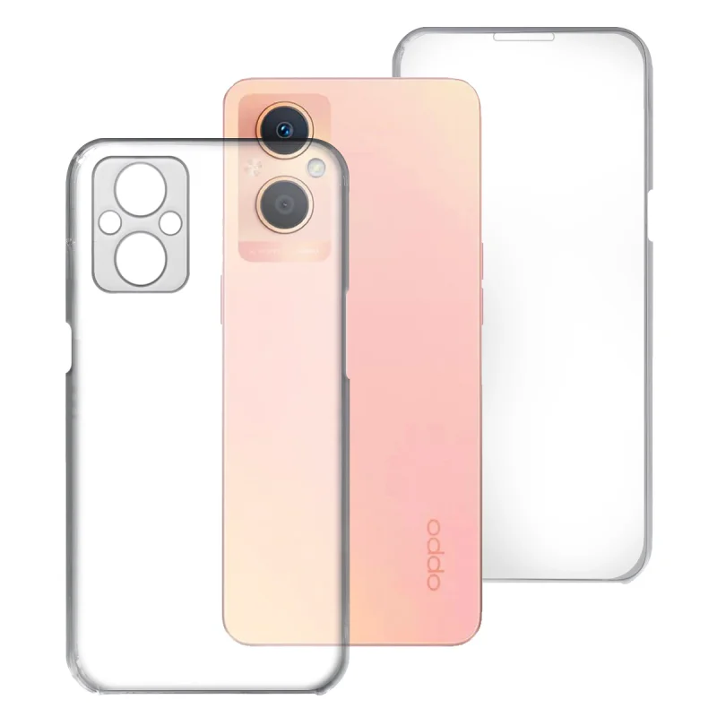 Capa Integral Apokin 360 Dupla para Oppo Reno 8 Lite e A96 5G em Silicone Transparente
