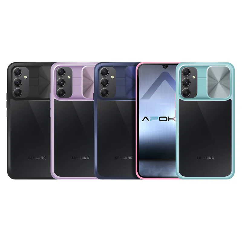 Capa Apokin para Samsung Galaxy A34 5G em Gel Antichoque com Cobertura Deslizante Preto - Imagem 1