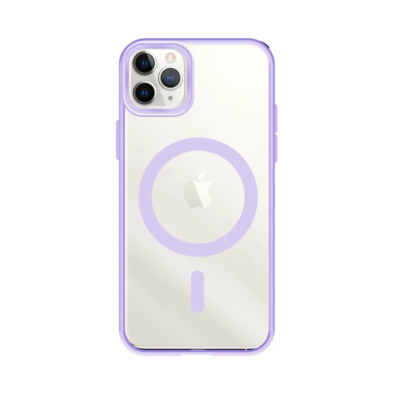 Capa Apokin para iPhone 11 Pro Transparente com Bordo Colorido e MagSafe Rosa - Imagem 6