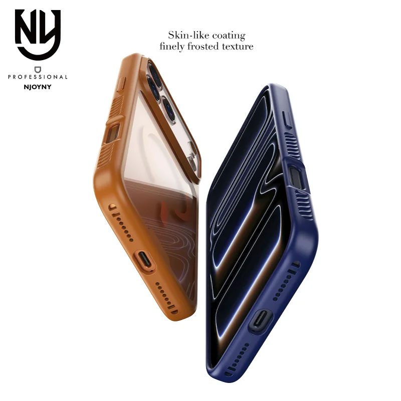 Capa Apokin NJOYNY Crystal Armor E1-MAG para iPhone 17 Pro e iPhone 18 Pro Azul - Imagem 5