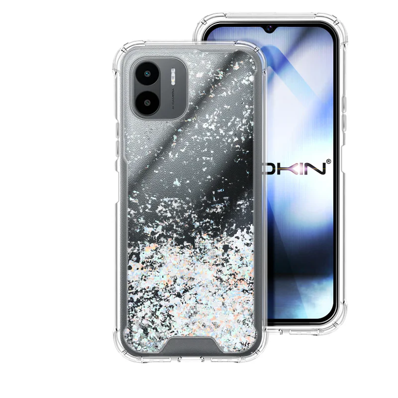 Capa de Gel Apokin Xiaomi Redmi A1 Transparente com Purpurina Azul turquesa - Imagem 5