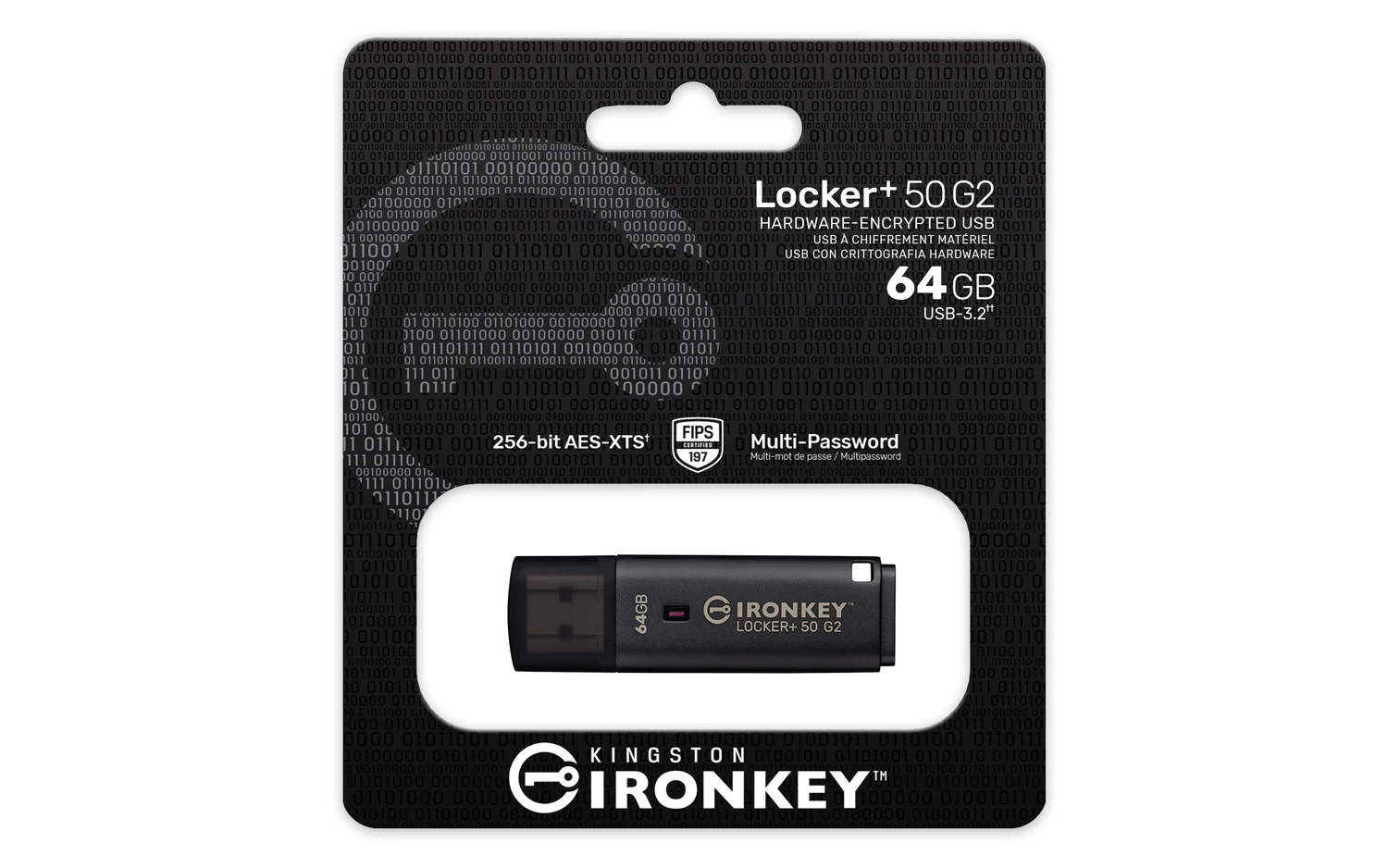 Pen USB Kingston IronKey Locker+ 50 G2 64GB USB 3.2 Encriptada FIPS 197 AES-256 - Imagem 4