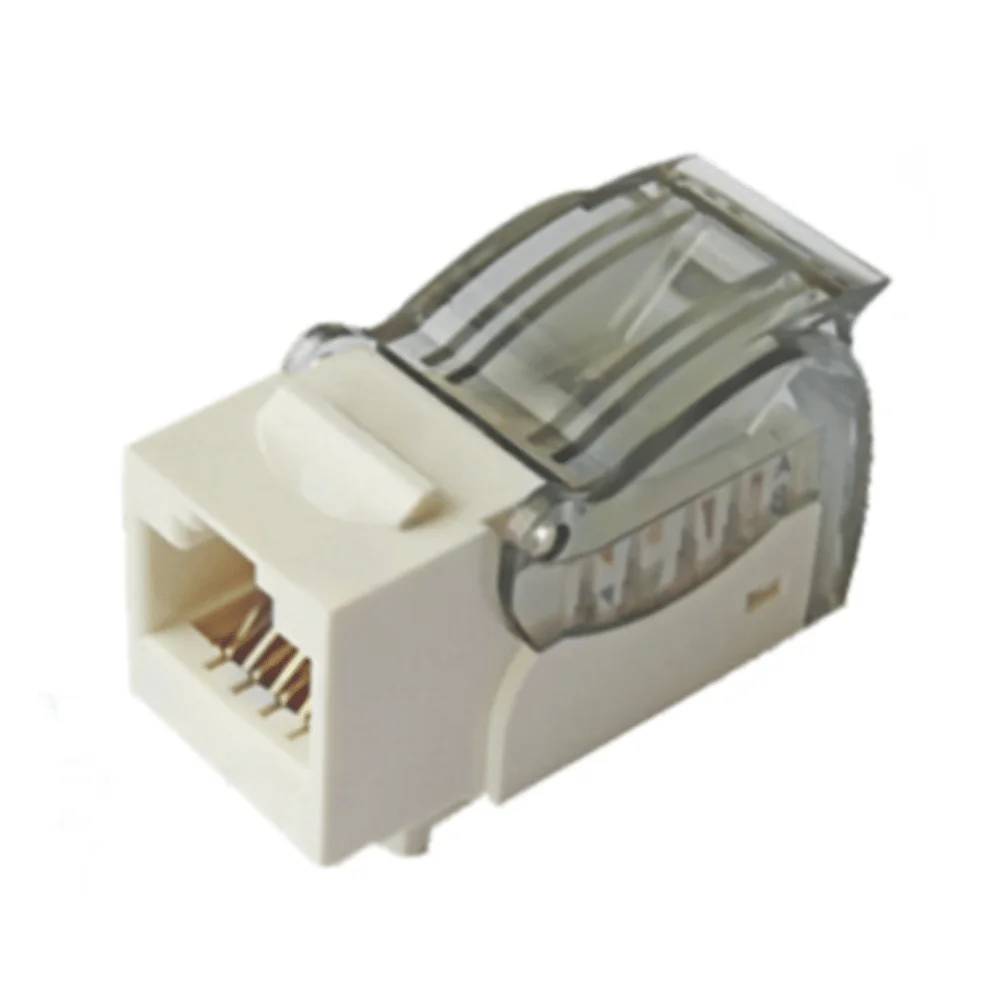 Conector Keystone RJ45 Phasak Cat.6A FTP Blindado Toolless Saída 90° Branco