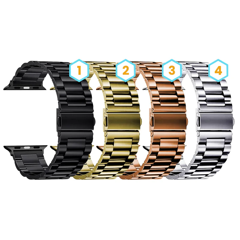 Bracelete Universal Apokin em Aço Larga 20 mm Ouro Rosa