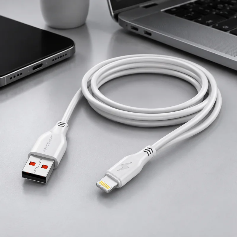 Cabo USB-A para Lightning Apokin 12 W 3 A 1 m Branco - Imagem 3