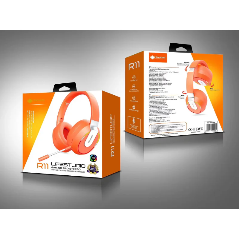 Auscultadores Sem Fios Apokin Deepbass R11 com Microfone Preto - Imagem 5