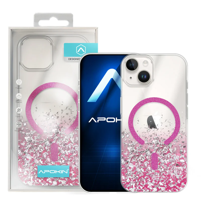 Capa Apokin para iPhone 14 com Brilho e MagSafe Variedade de cores - Imagem 3