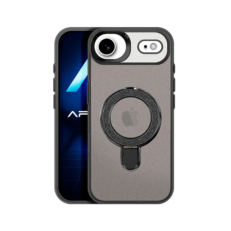 Capa com Purpurina Apokin para iPhone 17 Air com Anel MagSafe Lilás - Imagem 4