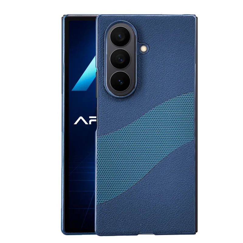 Capa de Livro Apokin para Samsung Galaxy Z Fold7 em Pele com Relevo Preto - Imagem 3