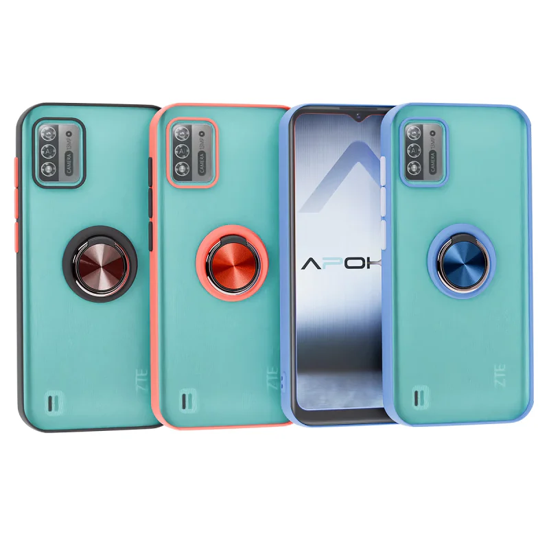 Capa Apokin para ZTE Blade A52 Lite Gel Fumado com Íman e Suporte Vermelho - Imagem 1