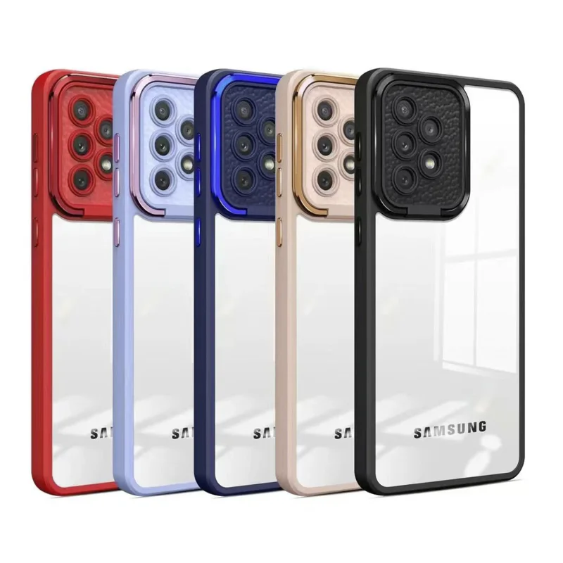 Capa Apokin Antichoque Transparente com Suporte para iPhone 13 Aro em Alumínio Lilás - Imagem 2