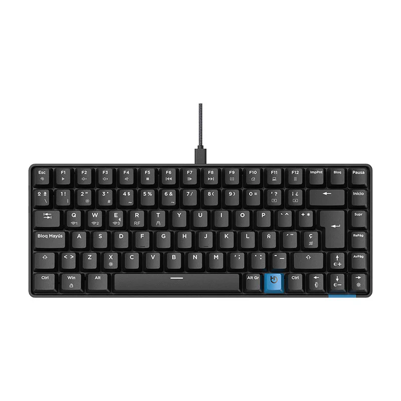 Teclado Gaming Mecânico Sem Fios Hiditec GM1K 75% Hot-Swap Gateron Pro Red RGB Preto - Imagem 2