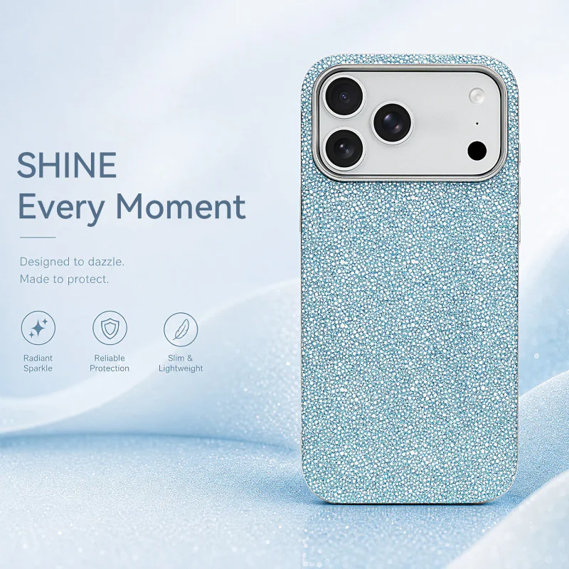 Capa Magnética Apokin para iPhone 16 Diamante Brilhante Prata - Imagem 5