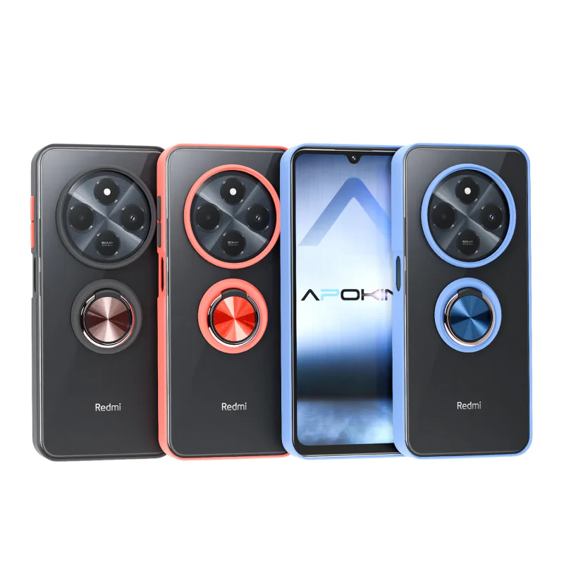 Capa Apokin para Xiaomi Redmi 14C em Gel com Íman e Suporte Fumada Azul