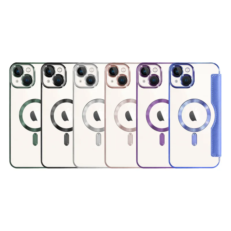 Capa Apokin Mocome Cromada com MagSafe para iPhone 13 Azul - Imagem 1