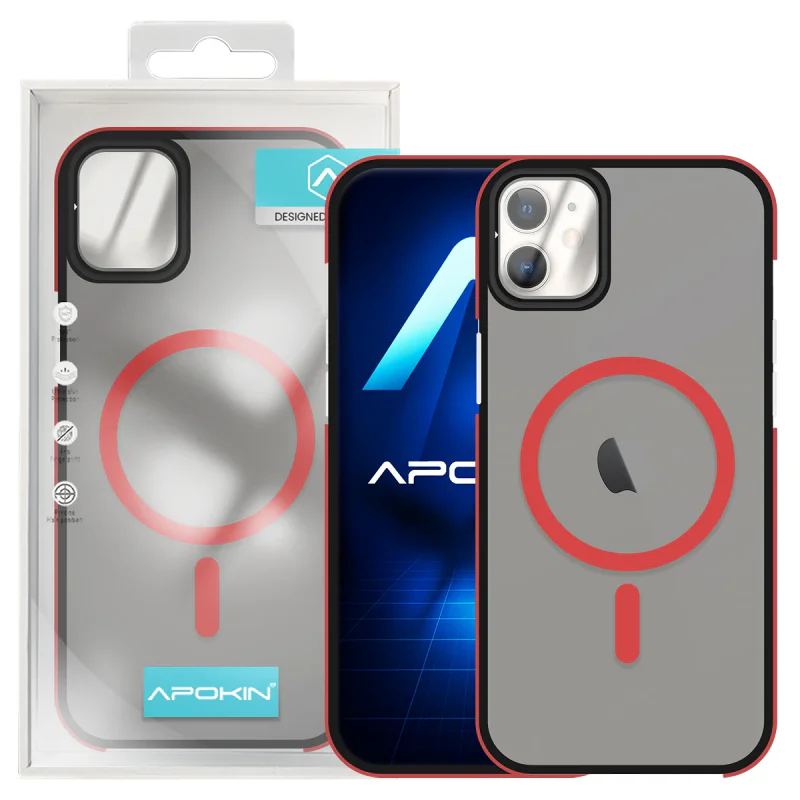 Capa Apokin para iPhone 11 Fumada com MagSafe e Proteção de Câmara Vermelho - Imagem 6
