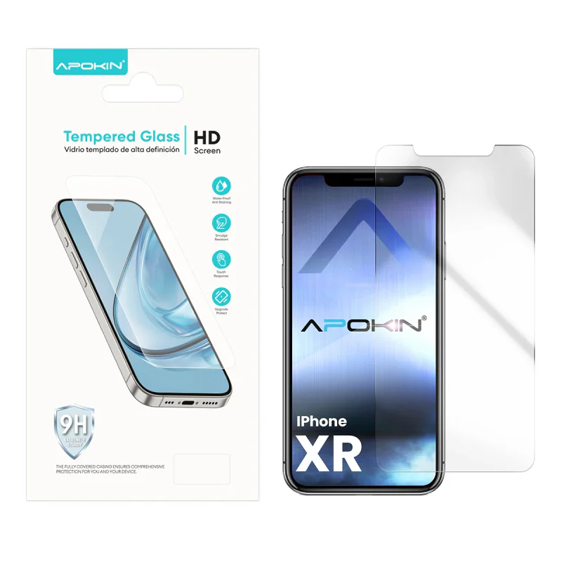 Película Protetora de Ecrã Apokin para iPhone XR Vidro Temperado Transparente