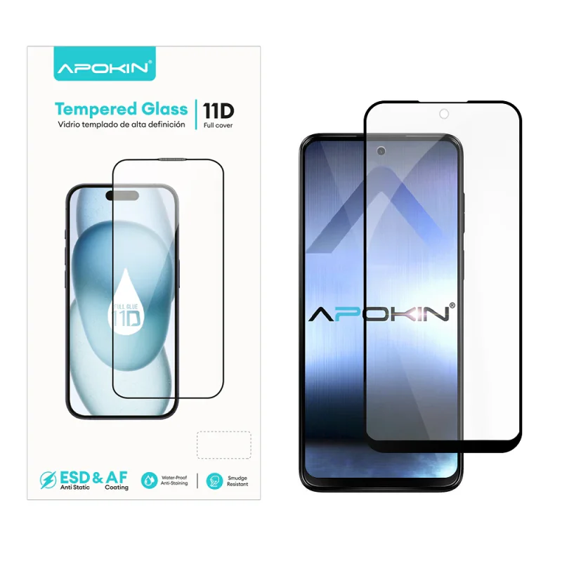 Película de Vidro Temperado 11D Apokin para Motorola Moto G13 e G23 Preto