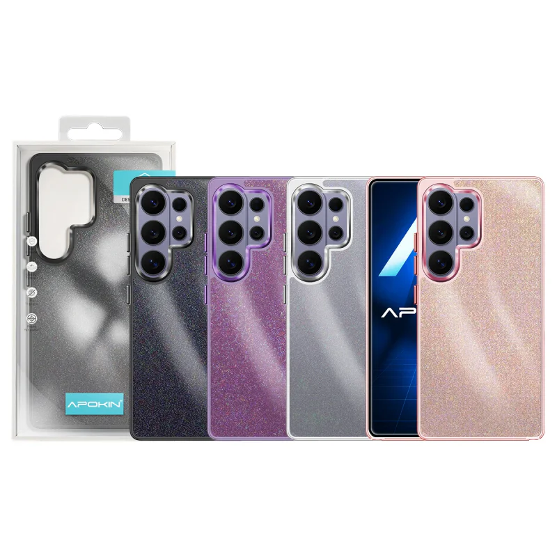 Capa Acrílica com Purpurina Apokin para Samsung Galaxy S26 Ultra Preto - Imagem 1