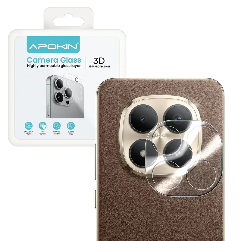Protetor de Câmara Apokin para Xiaomi Redmi Note 15 Pro Plus Vidro Temperado Transparente