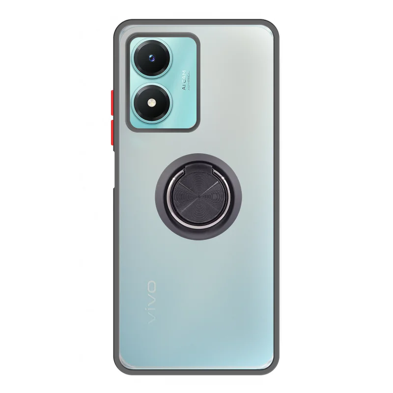 Capa Apokin para Vivo Y16 / Y16s em Gel Magnética com Suporte Fumado Preto - Imagem 4