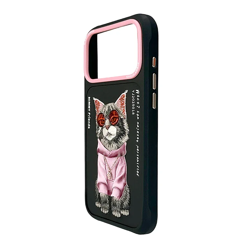 Capa Nimmy Bordada Apokin para iPhone 16 Pro Max com MagSafe Gato Preto - Imagem 2