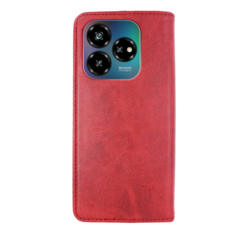 Capa Livro Apokin em Pele Sintética com Porta-Cartões para ZTE Blade V60 Vermelho - Imagem 5