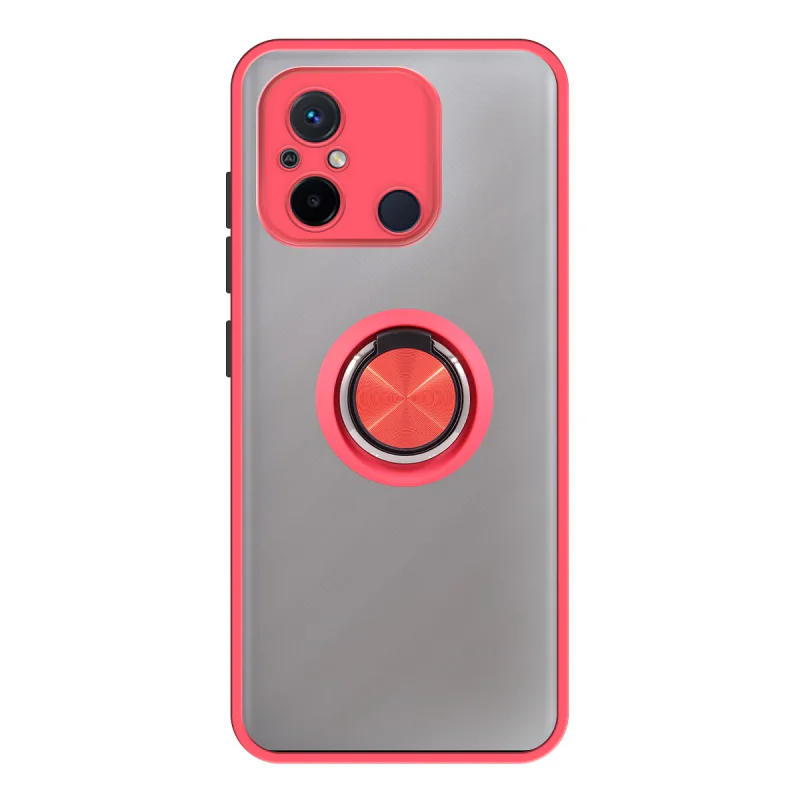 Capa de Gel Apokin Magnética com Suporte Fumado para Xiaomi Redmi 12C / Redmi 11A Vermelho - Imagem 2