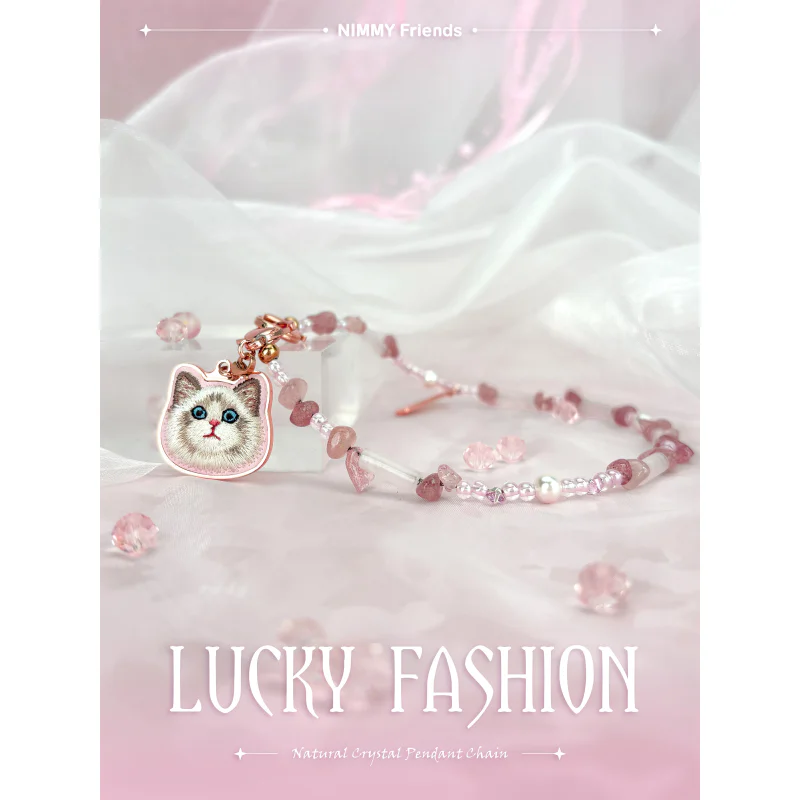 Pendente Decorativo Apokin Nimmy Lucky Cat para Acessórios Branco e Rosa - Imagem 2