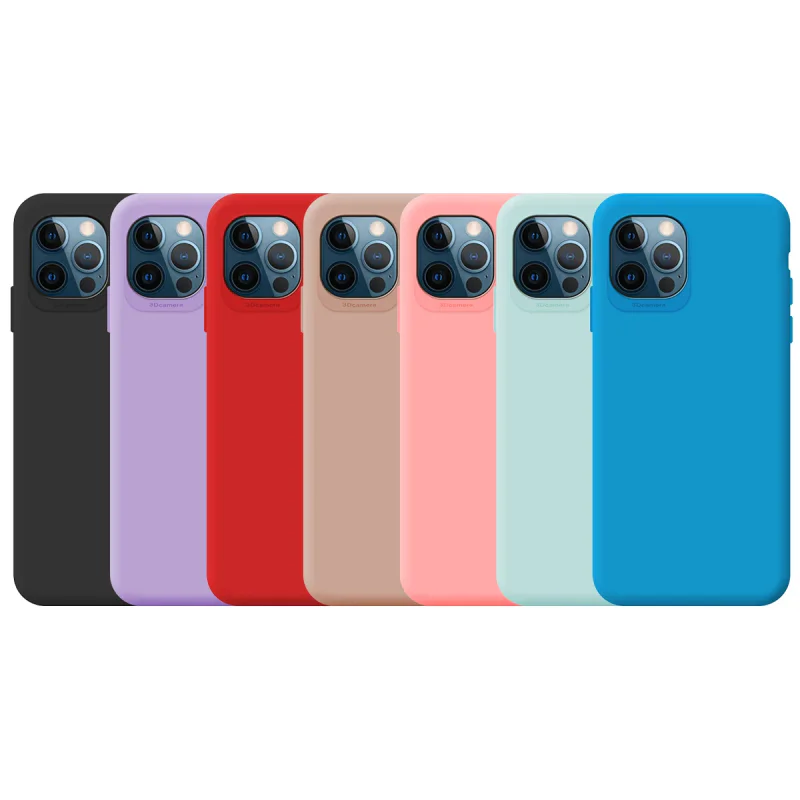 Capa Apokin para iPhone 12 6,1 polegadas Silicone Macio com Câmara 3D Preto