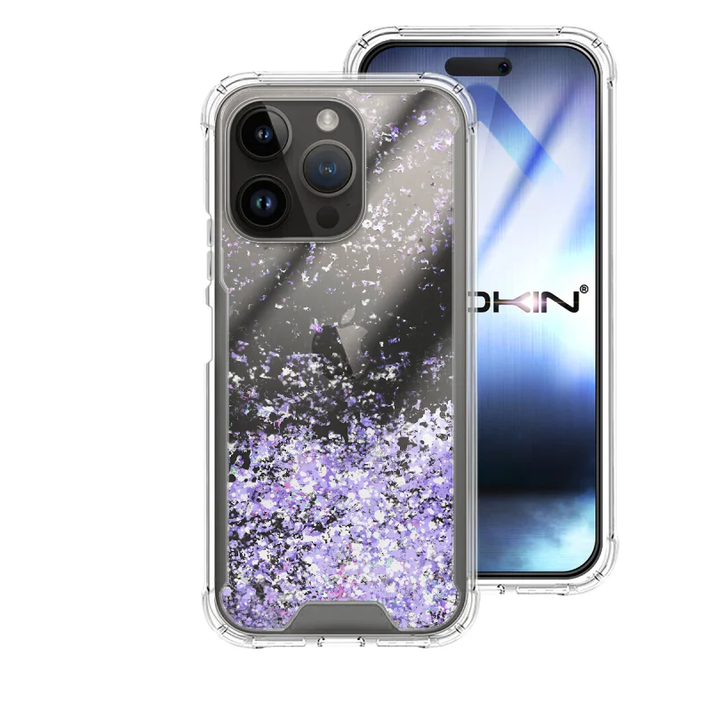 Capa Apokin para iPhone 14 Pro Max 6,7 polegadas Gel com Glitter Azul - Imagem 2