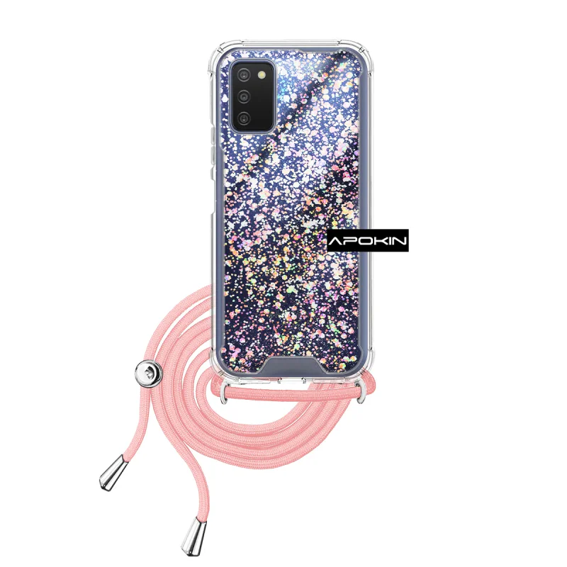 Capa Apokin em Gel Transparente com Cordão para Samsung Galaxy A03s Lilás - Imagem 3